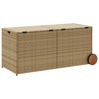 Tuinbox met wielen 283 L poly rattan gemengd beige 8721012243613 6