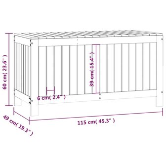 Tuinbox 115x49x60 cm massief grenenhout grijs 8720845677985 10