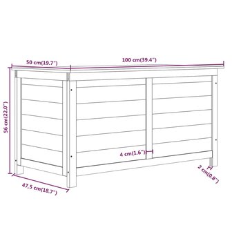 Kussenbox 100x50x56 cm massief vurenhout bruin 8720286996300 7