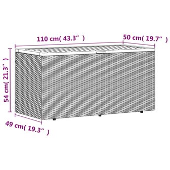 Tuinbox 110x50x54 cm poly rattan en acaciahout zwart 8721012265004 11