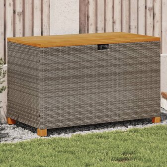 Tuinbox 110x55x63 cm poly rattan en acaciahout grijs 8721012308220 1