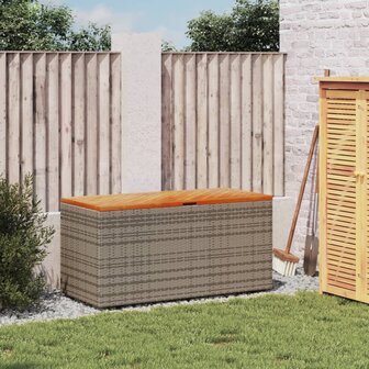 Tuinbox 110x50x54 cm poly rattan en acaciahout grijs 8721012265011 3