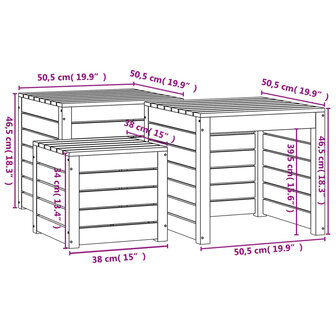 3-delige Tuinboxset massief grenenhout honingbruin 8720845690922 10