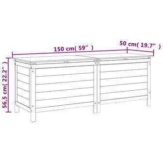 Tuinbox 150x50x56,5 cm massief vurenhout wit 8721012119611 8