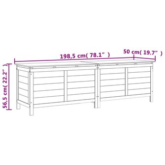 Tuinbox 198,5x50x56,5 cm massief vurenhout 8721012119642 8