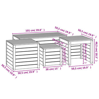 4-delige Tuinboxset massief grenenhout honingbruin 8720845716349 12