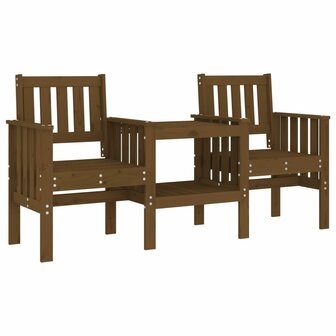 Tuinbank met tafel 2-zits massief grenenhout honingbruin 8720845809102 2