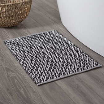 Sealskin Badmat Trellis 60x90 cm katoen zwart en wit 8719401357096 1