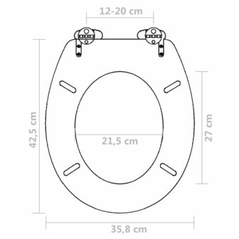 Toiletbril met soft-closedeksel 2 st MDF bruin 8718475796855 8