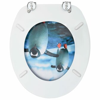 Toiletbrillen met deksel 2 st pingu&iuml;n MDF 8720286084137 6