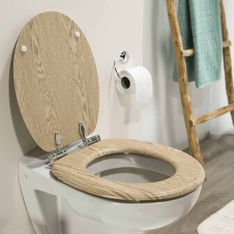 Tiger Soft-close toiletbril Scaffold MDF bruin 252022546 4008912520087 1