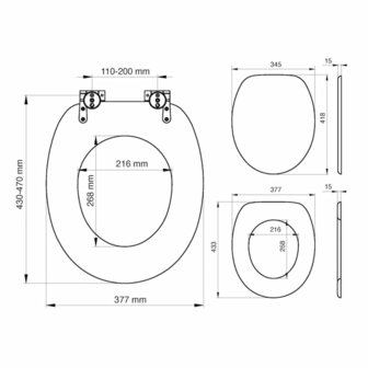 Tiger Soft-close toiletbril Scaffold MDF bruin 252022546 4008912520087 9