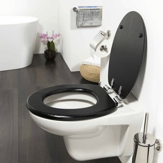 Tiger Soft-close toiletbril Blackwash MDF zwart 252030746 4008912520452 1