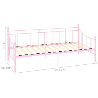 Slaapbankframe metaal roze 90x200 cm 8719883989457 8