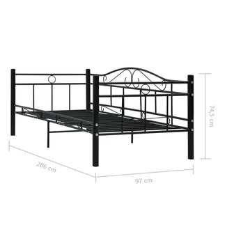 Bedbankframe metaal zwart 90x200 cm 8719883733944 10