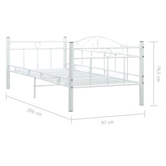 Bedbankframe metaal wit 90x200 cm 8719883733951 6