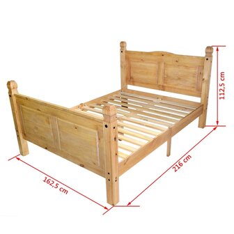 Bed met traagschuim matras grenenhout Corona-stijl 160x200 cm 8718475558774 7