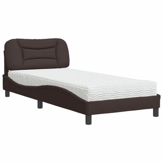 Bed met matras stof donkerbruin 90x190 cm 8721012349858 2