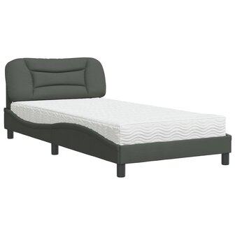 Bed met matras stof donkergrijs 100x200 cm 8721012349971 2