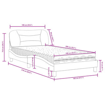 Bed met matras stof zwart 100x200 cm 8721012349988 11