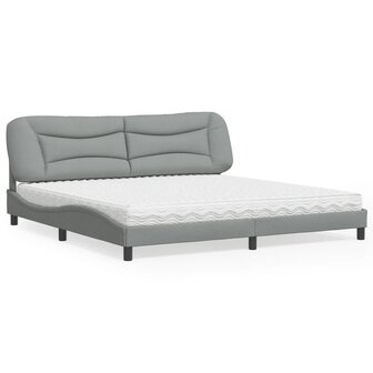 Bed met matras stof lichtgrijs 200x200 cm 8721012350380 1