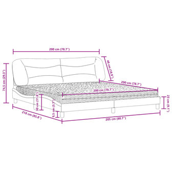 Bed met matras stof lichtgrijs 200x200 cm 8721012350380 11