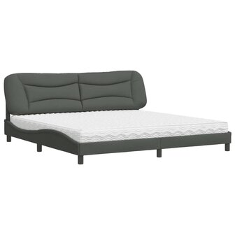 Bed met matras stof donkergrijs 200x200 cm 8721012350397 2