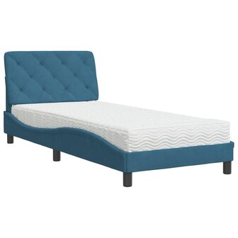 Bed met matras fluweel blauw 80x200 cm 8721012351097 2