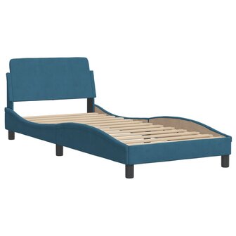 Bed met matras fluweel blauw 80x200 cm 8721012351097 4