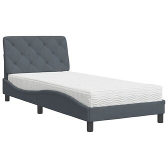 Bed met matras fluweel donkergrijs 90x190 cm 8721012351127 2