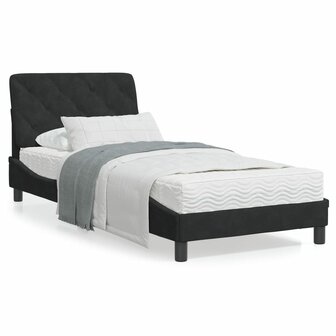 Bed met matras fluweel zwart 90x190 cm 8721012351134 1