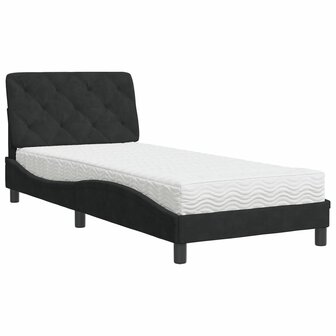 Bed met matras fluweel zwart 90x200 cm 8721012351196 2