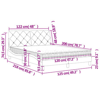 Bed met matras fluweel donkergrijs 120x200 cm 8721012351301 11