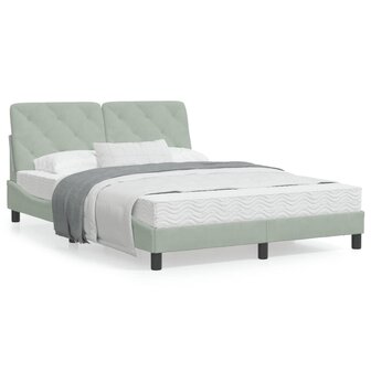 Bed met matras fluweel lichtgrijs 140x190 cm 8721012351356 1