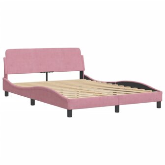 Bed met matras fluweel roze 140x190 cm 8721012351400 4