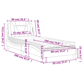 Bed met matras kunstleer zwart 90x190 cm 8721012352445 11