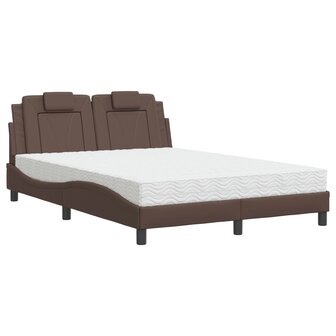 Bed met matras kunstleer bruin 120x200 cm 8721012352674 2