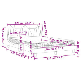 Bed met matras kunstleer bruin 120x200 cm 8721012352674 11