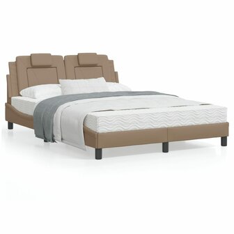 Bed met matras kunstleer cappuccinokleurig 120x200 cm 8721012352698 1