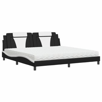 Bed met matras kunstleer zwart en wit 200x200 cm 8721012353053 2