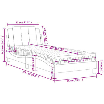 Bed met matras kunstleer zwart 80x200 cm 8721012353077 11