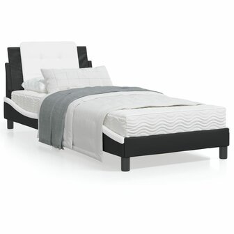 Bed met matras kunstleer zwart en wit 80x200 cm 8721012353121 1