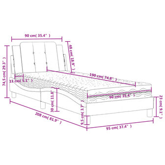 Bed met matras kunstleer zwart 90x190 cm 8721012353145 11