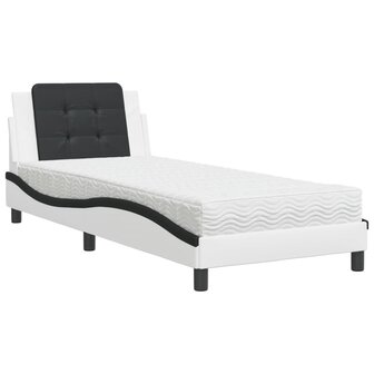 Bed met matras kunstleer wit en zwart 90x190 cm 8721012353206 2