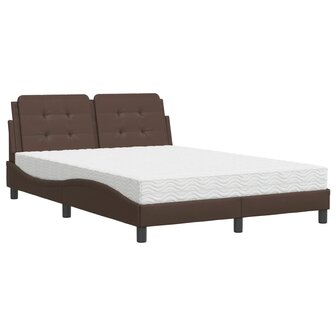 Bed met matras kunstleer bruin 120x200 cm 8721012353374 2