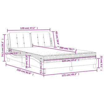 Bed met matras kunstleer bruin 120x200 cm 8721012353374 11