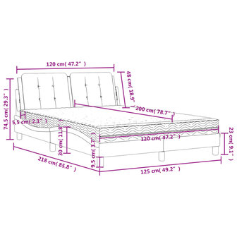 Bed met matras kunstleer grijs 120x200 cm 8721012353381 11