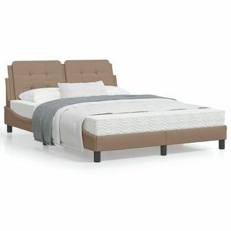 Bed met matras kunstleer cappuccinokleurig 140x190 cm 8721012353466 1