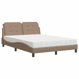 Bed met matras kunstleer cappuccinokleurig 140x190 cm 8721012353466 2