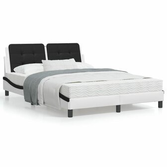 Bed met matras kunstleer wit en zwart 140x190 cm 8721012353480 1